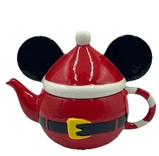 Disney Mickey Mouse Santa Suit Teapot by Zrike Brands Christmas Ceramic