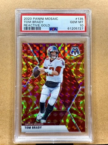 2020 PANINI MOSAIC TOM BRADY REACTIVE GOLD #135 BUCCANEERS PSA 10 GEM MINT 🐐