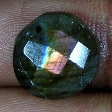 Round Cabochon Checker Cut Labradorite 8.50 Cts Natural Loose Gemstone