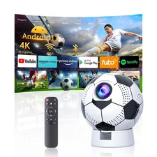 Mini Projector with WiFi and Bluetooth Portable Projector for Home Theater Us...
