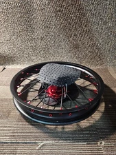 18x2.15 Spoked Rear Wheel Red Hub Black Rim