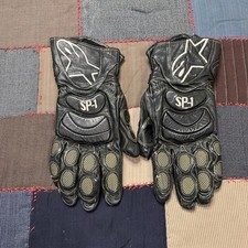 Vintage 2000s Alpinestars SP-1 Leather Motorcycle Gloves Black Racing L