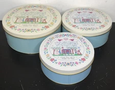 3 Nesting “Count Your Life By Smiles Not Tears”Jacobean Sampler Tins ￼Primitive￼