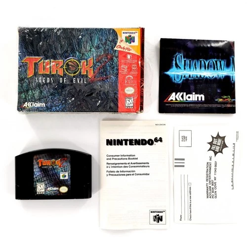 Turok 2: Seeds of Evil (Nintendo 64, 1998) Authentic Missing Manual Tested Works