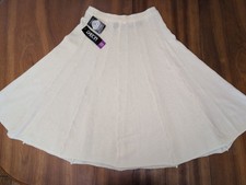 Vintage NWT Dalton Ivory Cream 100 Virgin Wool Midi Flare Skirt Sz S Deadstock