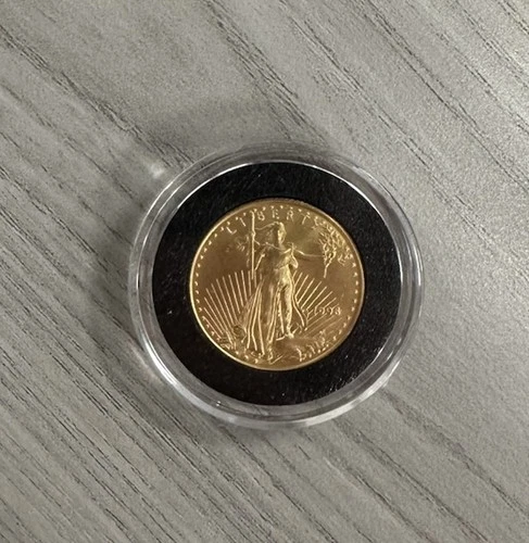 US Mint American Eagle Gold Eagle, 1998 year, in plastic case. 1/4 oz fine gold.