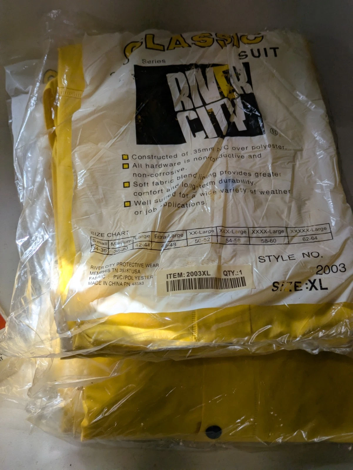 Lot of 6 River City 2003XL Classic 3-Piece RainSuit Yellow Size XL .35mm PVC MCR image 3