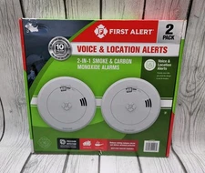 First Alert Voice & Location Alerts 2-in-1 Smoke & Carbon Monoxide Alarm 2-Pack