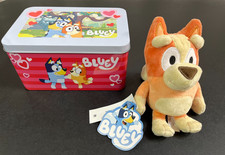 Bluey Bingo 7  Plush Toy with Tags and Valentine Tin