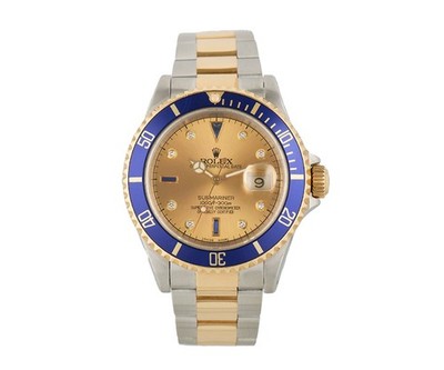 1991 Rolex Submariner 16613, 40mm, Aftermarket Serti Dial, Two