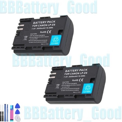 2X Battery for Canon LP-E6 LP-E6N EOS 5DS, EOS 5DS R, EOS 5D Mark II III IV