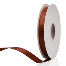 Brown Double Faced Satin Ribbon 1/2 inch x 50 Yards for Gift Wrapping Craft