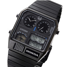 Honda x Citizen ANA-DIGI TEMP Black PRELUDE Limited Retro Futuristic Watch32.5mm