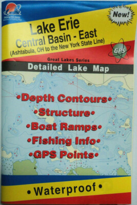 Lake Erie Central Basin Fishing Map Lake Erie Central Basin- East Detailed Fishing Map, Gps Points, Waterproof  #L293 71365302931 | Ebay