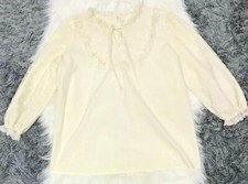 Vtg Partner Please Sz M By Malco Cream Lace Prairie Love Shack Fancy Blouse H