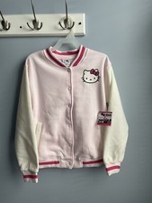 Sanrio Hello Kitty Varsity Cotton Jacket Pink White Girl Sz. 8/10 New