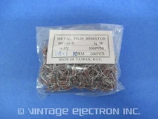 (500) YAGEO Metal Film Resistors (w/ Pre-bent Leads): 26.1 KOHM 1% 1/4W (Taiwan)
