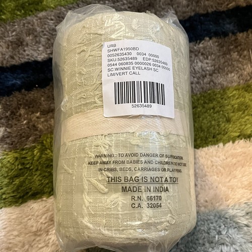 Urban Outfitters Winnie Eyelash Fringe Shower Curtain Lime 72x72 Light Green NEW - Picture 5 of 9