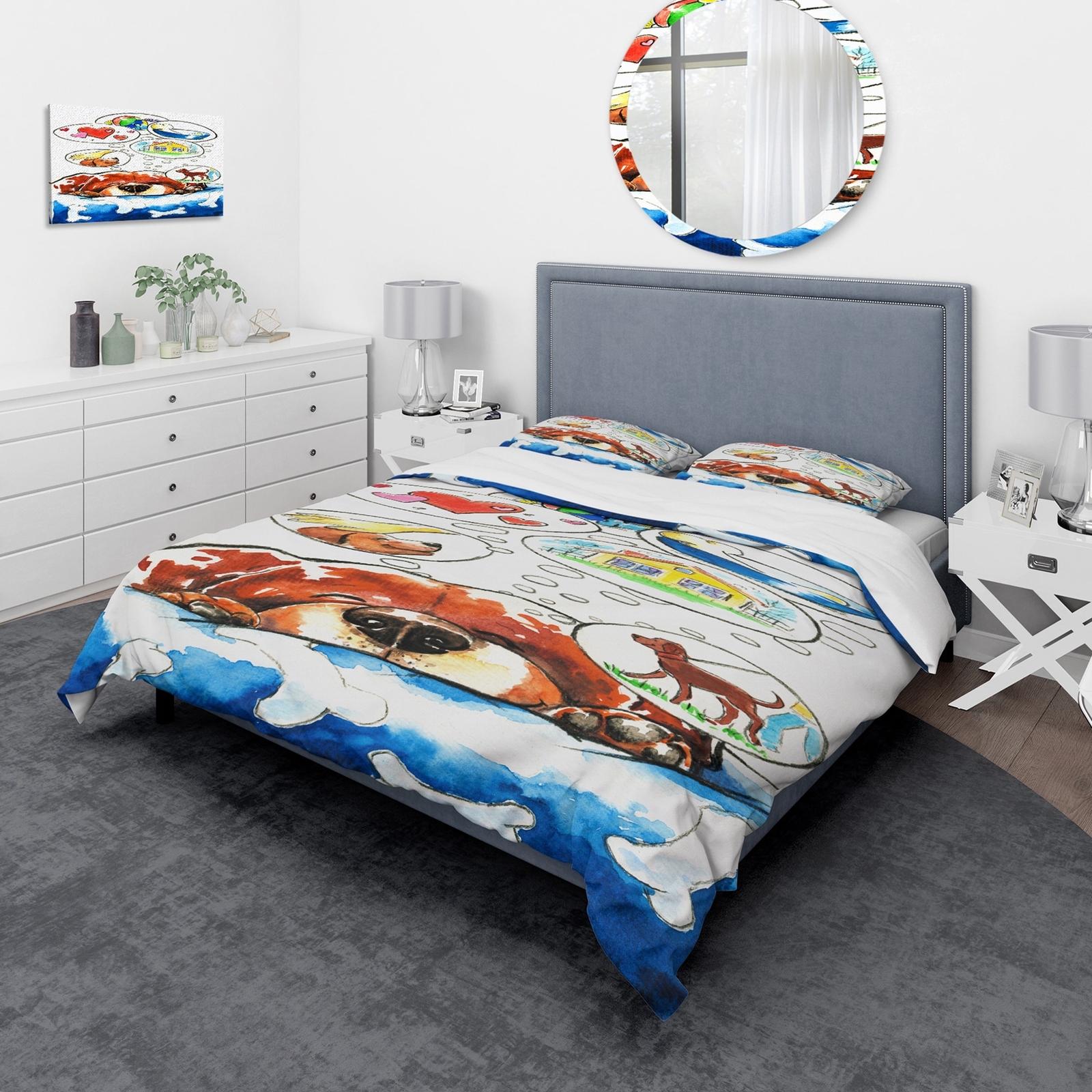 Designart 'Dog Dreams' Children's Art Duvet Cover Set