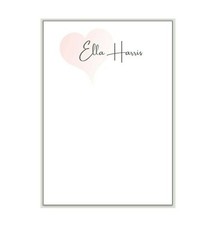 Personalised NAME HEART notepaper,14 sheets & envs, girls writing paper, sn15