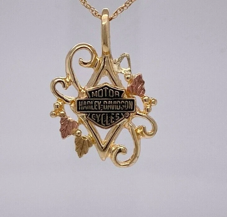 10KT BLACK HILLS GOLD HARLEY DAVIDSON PENDANT 3.0 GRAMS eBay