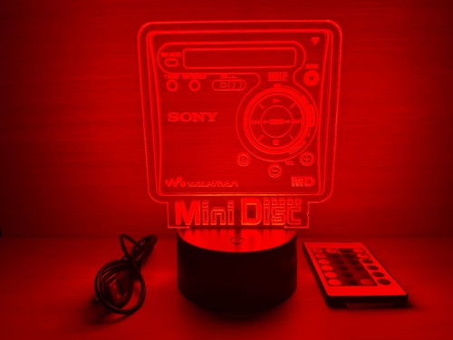 LED Lampe RGB Logo Sony Walkman Mini Disc hi MD mz-1 hq mz-nh nh1 man cave - Bild 5 von 10