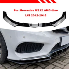 Gloss Black Front Spoiler Lip Splitter Kit For Benz E Class W212 Sport 2013-2015