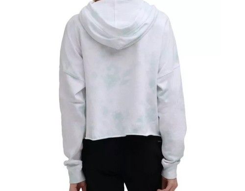 Women’s Calvin Klein Cropped Sweatshirt Mint Green & White Tie-dye Size S New - Picture 2 of 6