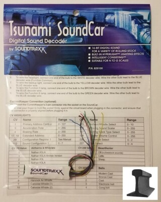 Soundtraxx SoundCar Decoder ~ New 2026 ~ 16 Bit With Hyperlight ~ N - G ~ 829100