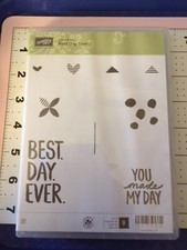 NEW Stampin Up Stamp Rubber Best day Ever 9pc You Made My Birthday Card Wedding