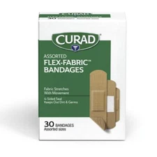 Curad Flex-Fabric Bandages, Assorted Sizes, 30 Count