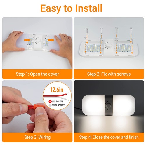 12V& 24V LED Innenraumleuchte Deckenlampe Wohnmobil Stufenlos Dimmbar Knöpfe NEU - Bild 8 von 10