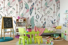 3D Leaves Seamless Wallpaper Wall Mural Removable Self-adhesive Sticker 930