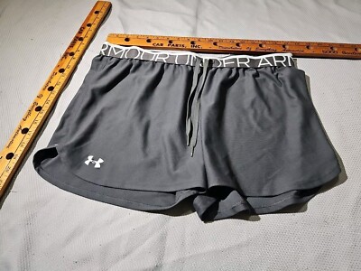 Under Armour Shorts Womens Size XL Black Logo Heatgear Drawstring Preformance 
