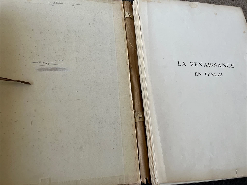 Guido Biagi LA RENAISSANCE EN ITALIE Large 1913 Book w/ Architectural Photos - Image 3 of 4