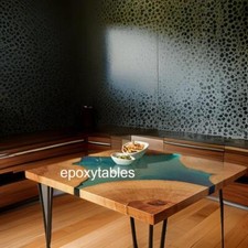 Grün Epoxidharz Sofa Couchtisch Live Edge Holz Cafeteria Moderne Kunst Dekor