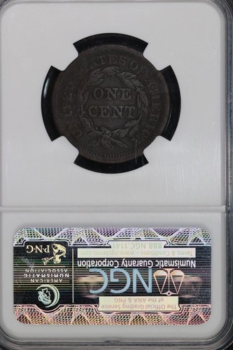 1854 Braided Hair Large Cent NGC XF Details *DoubleJCoins* 9104-32 - Picture 2 of 2
