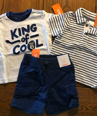 NWT TODDLER INFANT BOY Gymboree summer outfit~gray short green tank top t-shirt