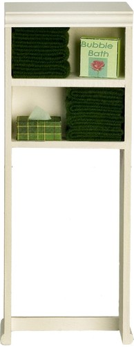 Casa Delle Bambole Sopra Wc Scaffale Verde Scuro Miniatura Bagno Mobili 1:12