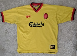 liverpool yellow kit 90s