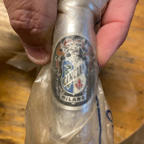 NEW NOS Sealed Vintage CINELLI Badge Chromed Steel 1" (22.2) Quill Stem 90mm - Picture 3 of 12