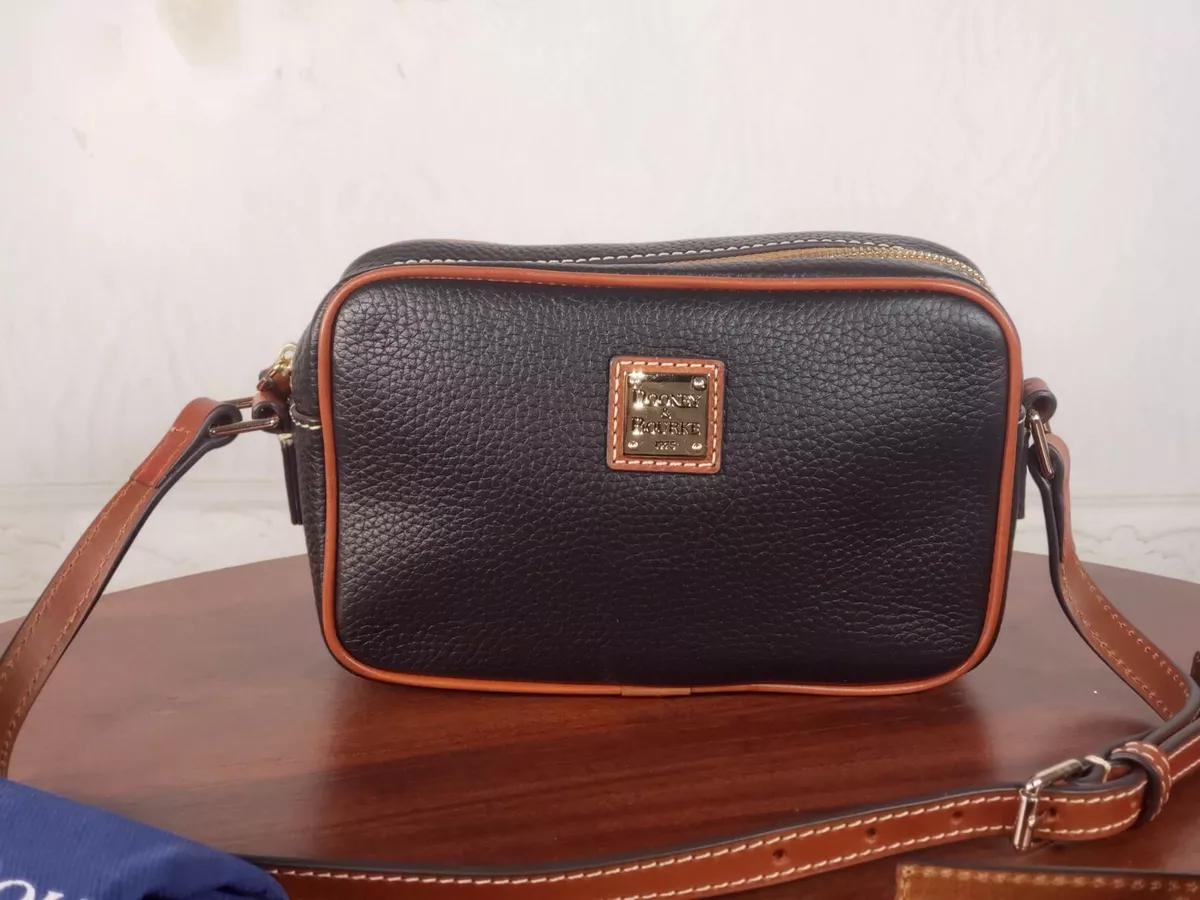 Dooney Bourke Pebble Leather Camera Crossbody Bag Black