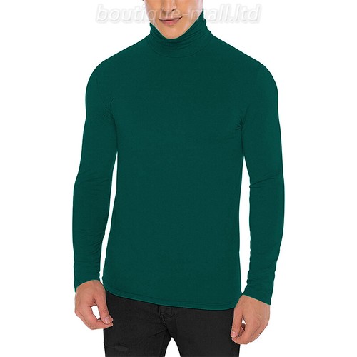 Hombres Pulóver Cuello de Tortuga Mangas Largas Jumper Top Cálido Informal Calce Ajustado Camiseta Suave - Imagen 23 de 26