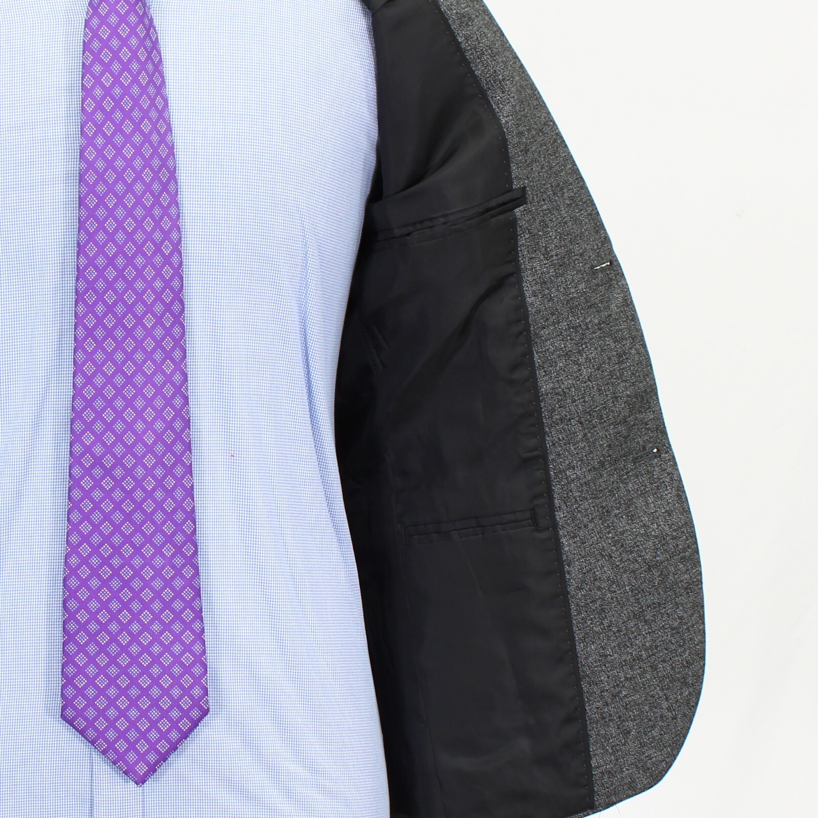 Topman 38R Gray Solid Polyester Two Button Sport … - image 10