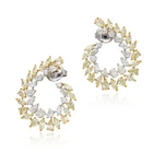 8.69CT Multi Shape Yellow & White Lab-Created Diamonds Stunning Women's Earrings