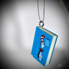 1.5" MINI DR SEUSS BOOK ORNAMENT christmas gift THE CAT IN THE HAT shatterproof 