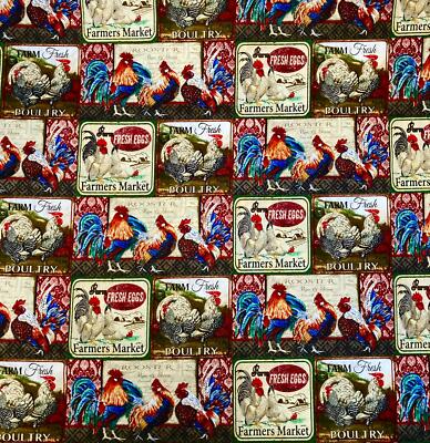 Fat Quarter Bauernmarkt Geflügelhalter David Textiles 100% Baumwollstoff