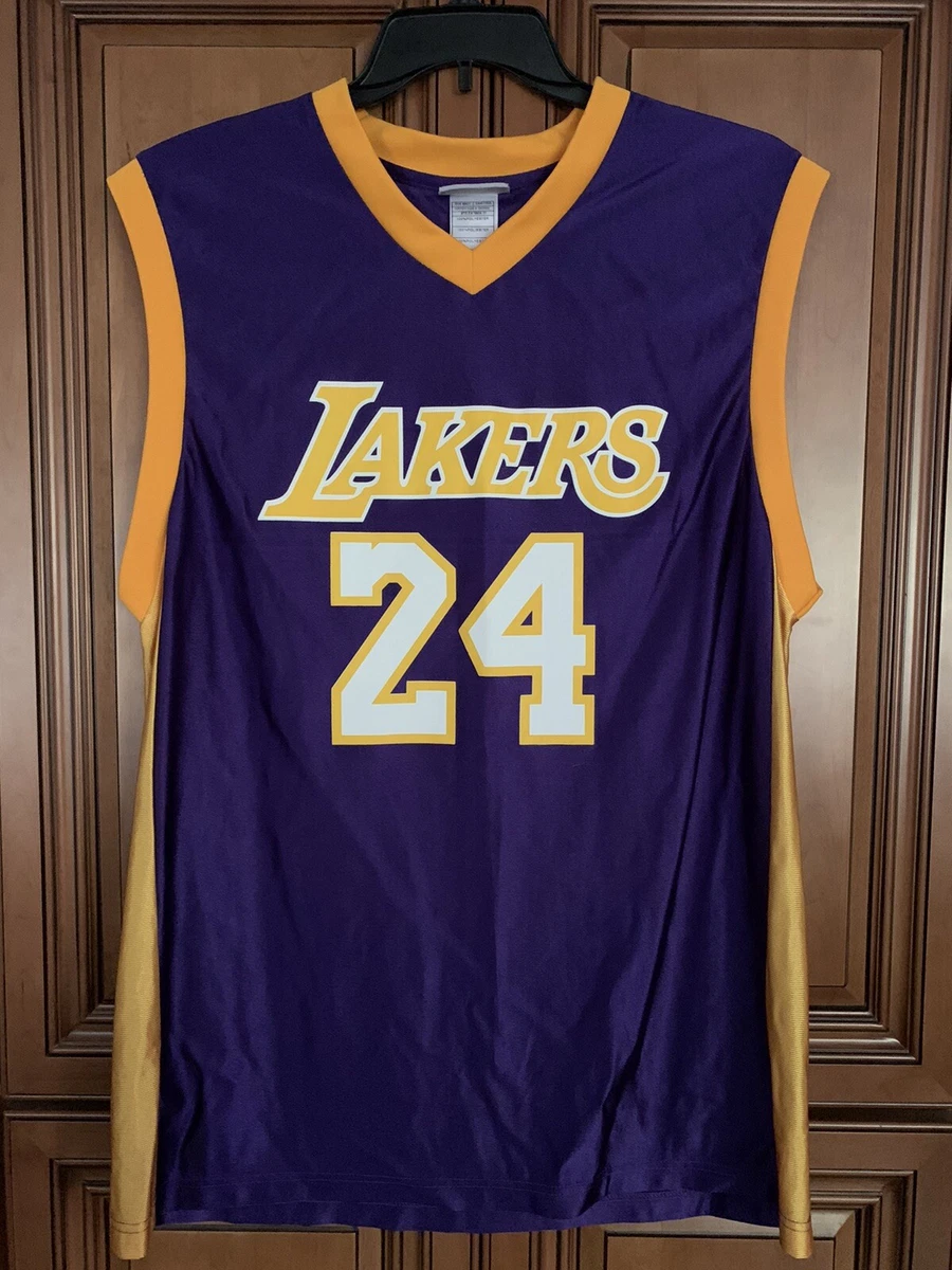 Kobe Bryant NBA Lg Adult Basketball Jersey Los Angeles Lakers 24 Purple Gold