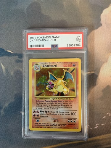 Pokemon Charizard BS Unlimited Holo Rare #4 PSA 7 - Picture 3 of 4