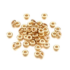 50x Real 18K Gold Plated Brass Flat Round Spacer Beads Nickel Free Loose 4x1.5mm